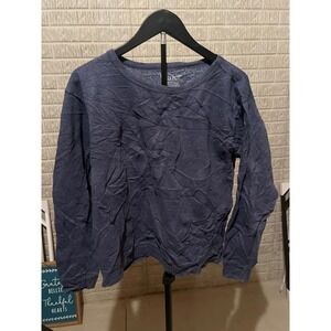 Hanes Blue Crew‎ Neck Long Sleeve Pullover Casual Basic Sweatshirt